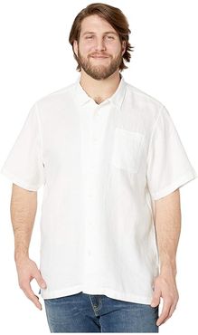 Sea Glass Breezer Camp Shirt (White) Men's Short Sleeve Button Up