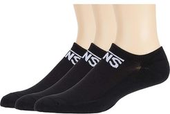 Classic Kick 3-Pack Socks (Black) Men's No Show Socks Shoes