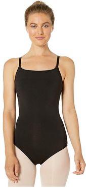 Nylon Adjustable Strap Leotard (Black) Women's Jumpsuit & Rompers One Piece