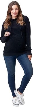 Jojo Maternity Hoodie (Black Velour) Women's Clothing