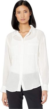 Waverly Boyfriend Shirt (White Jasmine) Women's Clothing