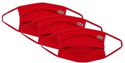 Cotton Pique Face Mask with Croc Patch Set of 3 (Red) Knit Hats