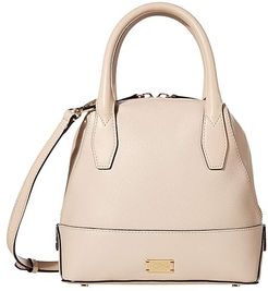 Small Abby Tumbled Leather Dome Satchel (Oyster) Handbags