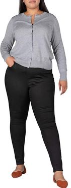 Plus Size Valentina Pull-On High-Rise Skinny Fit Jeans (Forever Black) Women's Jeans