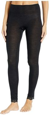 Woolen Lace Leggings (Black) Women's Casual Pants