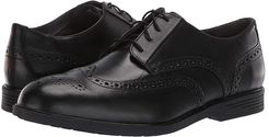 Shepsky Wing Tip Oxford (Black Leather) Men's Dress Flat Shoes