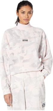Camo Funnel Sweater (Chalk White/Light Granite/Grey/Desert Pink) Women's Sweater