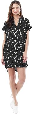 Cybelle Maternity Shirtdress (Black Paint Strokes) Women's Clothing