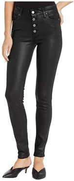 Hoxton Ultra Skinny w/ Exposed Button Fly in Black Fog Luxe Coating (Black Fog Luxe Coating) Women's Jeans