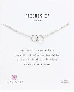 Friendship Double Linked Rings Chain Bracelet (Sterling Silver) Bracelet