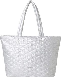 Quilted Tote (Pewter Metallic) Handbags