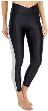 Shiny Lycra High-Rise Tights (Black) Women's Clothing