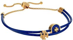 Enamel Logo Slider Bracelet (Tory Gold/Nautical Blue) Bracelet