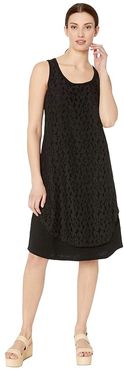 Dress w/ Lace Layer (Black) Women's Clothing