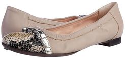 Cap Toe Ballet Flat (Snakeskin/Poudre) Women's Shoes
