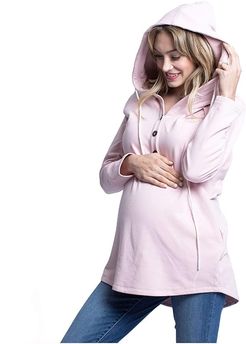 Maternity Nursing Hoodie (Pink) Women's Clothing