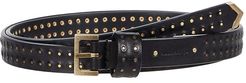 18 mm Sanded Stud Belt (Black) Women's Belts