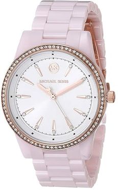 MK6838 - Ritz Three Hand Ceramic Watch (Pink) Watches