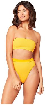 Ridin' High Ribbed Beach Wave Top (Mango) Women's Swimwear