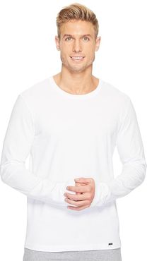 Living Long Sleeve Crew Neck Shirt (White) Men's T Shirt