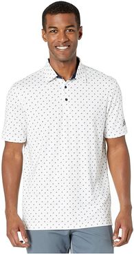 Ultimate365 Badge of Sport Polo Shirt (White/Collegiate Navy) Men's Clothing