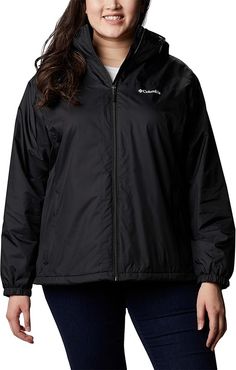 Plus Size Switchback Sherpa Lined Jacket (Black/Shark) Women's Coat