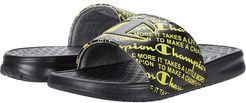 Super Slide It Print (Little Kid) (Black) Kid's Shoes