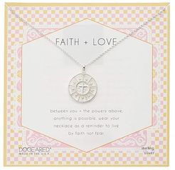 Faith Love Cross Medallion Necklace (Sterling Silver) Necklace