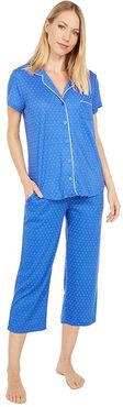 Petite Garden Rosa Short Sleeve Girlfriend Capris PJ (Blue Dot) Women's Pajama Sets