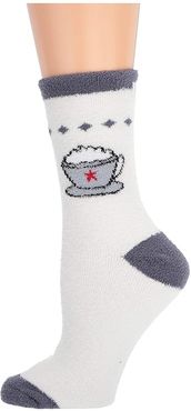 Latte Novelty Sock (Charcoal Cup) Women's Crew Cut Socks Shoes