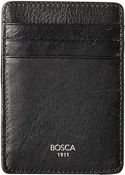 Nappa Vitello Collection - Deluxe Front Pocket Wallet (Black Leather) Credit card Wallet