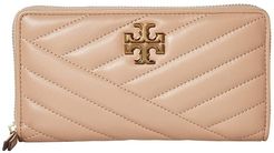 Kira Chevron Zip Continental Wallet (Devon Sand) Handbags