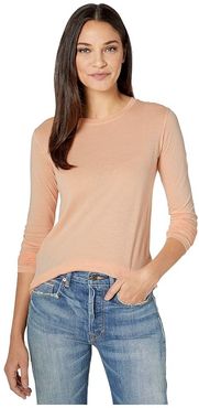 Essential Long Sleeve Crew (Peach) Women's Clothing