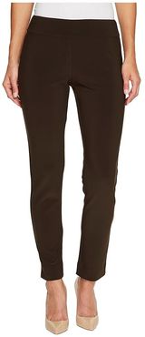 Microfiber Long Skinny Dress Pants (Brown) Women's Dress Pants