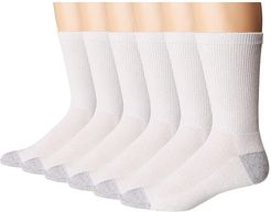 6-Pack Crew Socks (White) Men's Crew Cut Socks Shoes