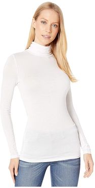 Turtleneck Layering Long Sleeve (Optic White) Women's Clothing