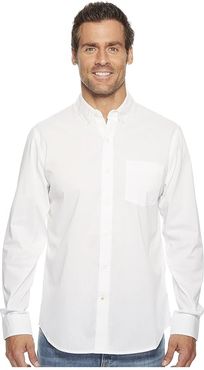 Long Sleeve Stretch Woven Shirt (Paper White) Men's Clothing