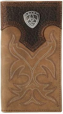 Ariat Shield Boot Stitch Rodeo Wallet (Medium Distressed Brown) Wallet Handbags