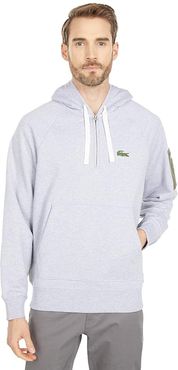 Long Sleeve Solid Hoodie with Pocket (Silver Chine) Men's Clothing