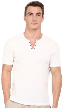 Short Sleeve Eylelet Crew Shirt (Salt) Men's Clothing