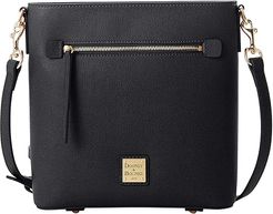 Saffiano Zip Crossbody (Black) Handbags