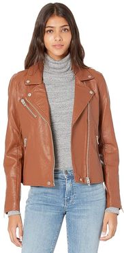 Vegan Leather Moto Jacket (Redwood) Women's Jacket