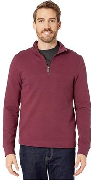 Ottoman Rib Knit 1/4 Zip Long Sleeve Shirt (Fig) Men's Clothing