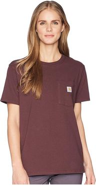 WK87 Workwear Pocket Short Sleeve T-Shirt (Deep Wine) Women's T Shirt