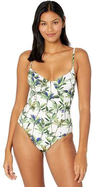 Palms Retro One-Piece (Blanc) Women's Swimsuits One Piece