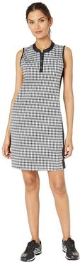 Printed Stretch Knit Golf Dress w/ Shorts (White) Women's Dress