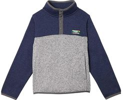 Color-Block Sweater Fleece Pullover (Little Kids) (Bright Navy/Gray Heather) Clothing