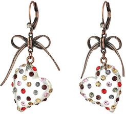 Multi Lucite Heart Drop Earrings (Multi) Earring