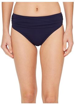 Pearl High-Waist Hipster Bikini Bottom (Mare Navy) Women's Swimwear