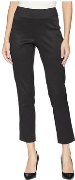 Pull-On Pique Ankle Pants (Black) Women's Casual Pants